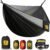 Camping Hammock with Mosquito Net, 500 lbs Portable Hammock with Tree Straps, 2-in-1 Double/Single Travel Hammock Tent for Outside/Indoor/Backpacking/Beach – Black & Grey