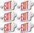 FREELICHT 6 Pack Red LED Exit Signs with Emergency Lights
