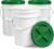 ePackageSupply 5 Gallon Bucket – Food Grade w/Lid BPA-Free, White/Green, 3