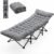 Aoran Camping Cot for Adults 28″ Extra Wide,Portable Cot Bed with Mattress,Heavy Duty Camp Sleeping Bed for Camping,Travel,Home and Office Nap,Max Load 450 LBS