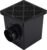 NDS Square Catch Basin Drain Kit with 2-Opening Catch Basin, Black Plastic Grate, 2 Outlet Adapters, & 1 Outlet Plug, 12 in.