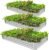 Land Guard 3 Pack 8×4×1ft Galvanized Metal Raised Garden Bed, Metal Planter Kit Box Outdoor for Deep-Rooted Vegetables, Flowers, Green and Herbs, Silver