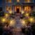 Solar Firework Lights, 8 Pack 120 LEDs 8 Lighting Modes Solar Fairy Garden Lights Outdoor Waterproof for Yard Patio Walkway Pathway Party Wedding Balcony Decorative- Warm White