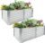 Land Guard 2 Pack 8×4×2ft Galvanized Raised Garden Bed Kit, Galvanized Planter Raised Garden Boxes Outdoor, Large Metal Raised Garden Beds for Vegetables (Silver)