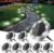 Peasur Solar Lights Outdoor Waterproof, 8 Pack Solar Powered Ground Lights Outdoor, IP68 Waterproof, Anti-Rust, Solar Garden Lights Landscape Lighting for Pathway Yard Lawn Walkway Driveway,Cool White